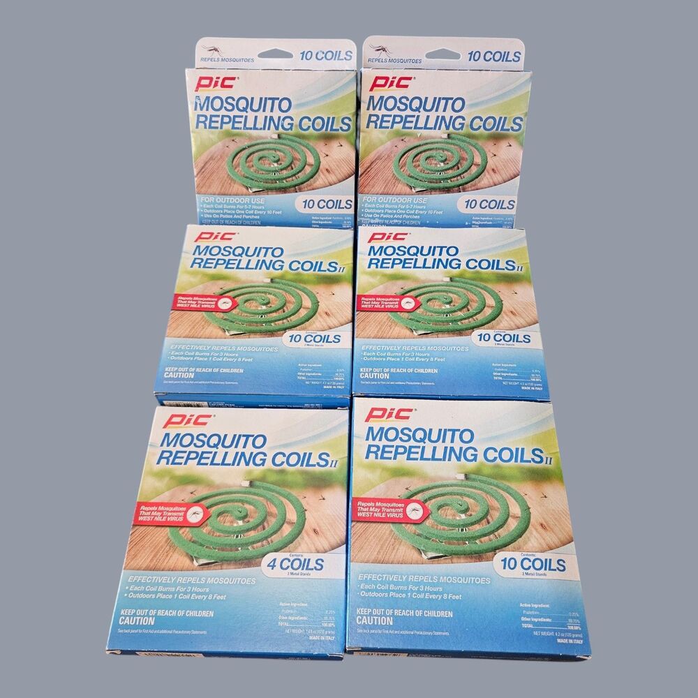 PIC Mosquito Repelling Coils II Outdoor Insect Repellent 10/4 Packs - 54 Total